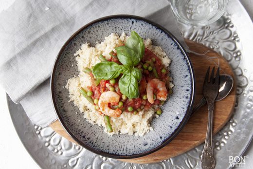 Marokkaanse garnalen met couscous