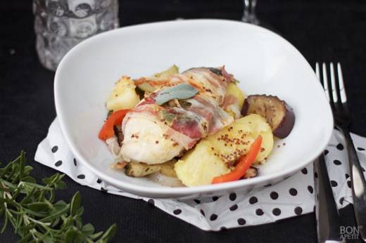 kip met pancetta