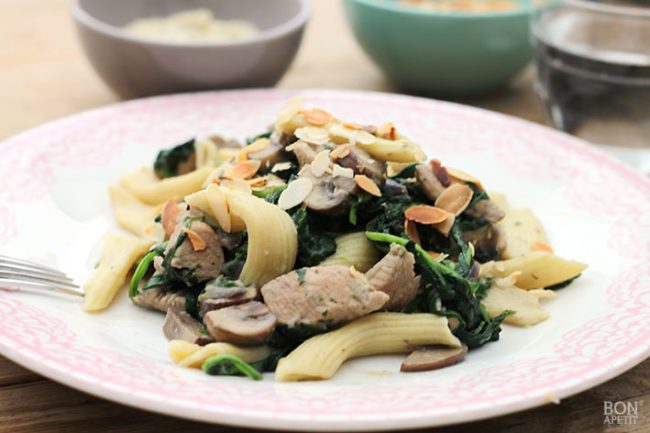 pasta Pasta met kip en spinazie