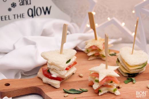 mini sandwiches voor de feestdagen