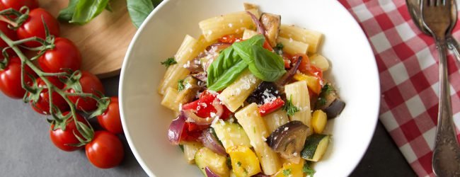 pasta-gegrilde-groente-bonapetit-banner rigatoni met gegrilde groente