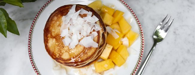mango-banner tropische pannenkoek