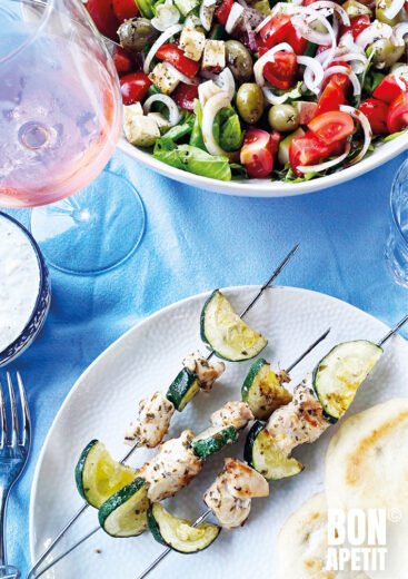 Griekse spiesjes van de BBQ
