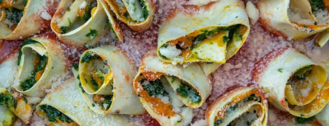 BANNER pasta-met-pompoen pasta met pompoen en spinazie uit de oven