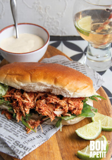 gin tonic pulled chicken