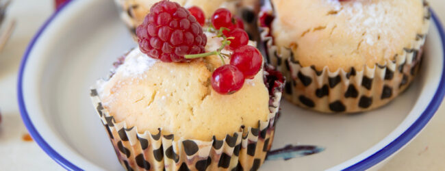 BANNER muffin-frambozen muffins met frambozen