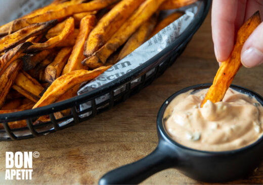 zoete aardappel friet uit de airfryer