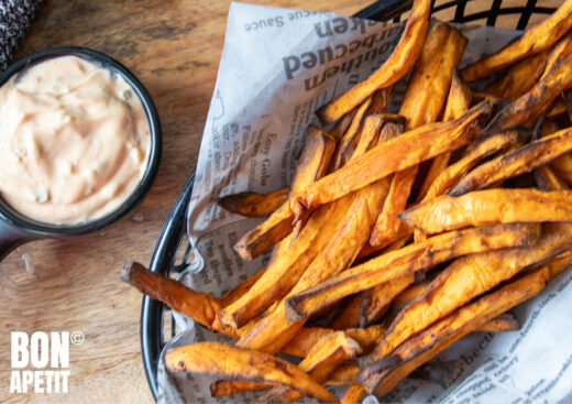 zoete aardappel friet uit de airfryer